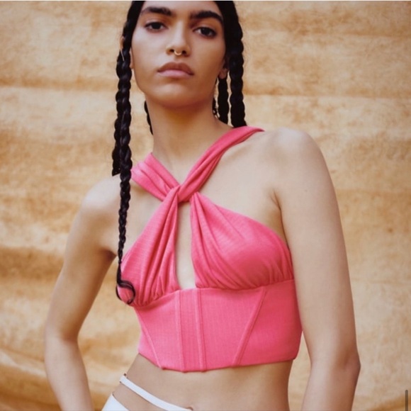 Zara Tops - ZARA pink Ruched style corset top